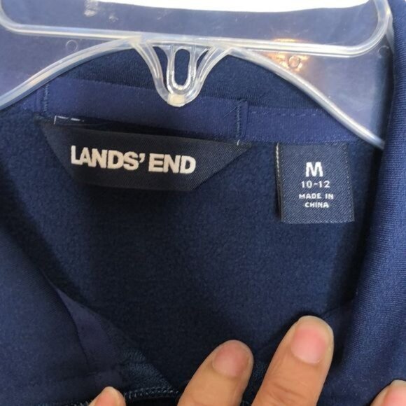 NWT Lands End Womens Fleece Jacket Lightweight Navy Blue M MEDIUM - Picture 8 of 11